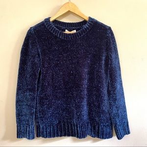 Orvis Chenille Relaxed Crewneck Sweater Blue Small